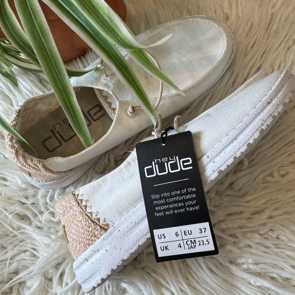 New🌿Hey Dude Wendy Chambray White Sand